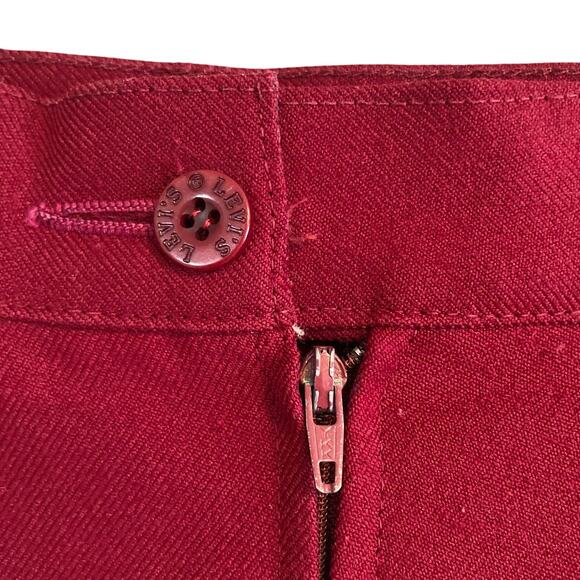 Vintage 80s Levis Maroon Red Dacron Polyester Office Straight Skirt Size XS - Picture 12 of 15